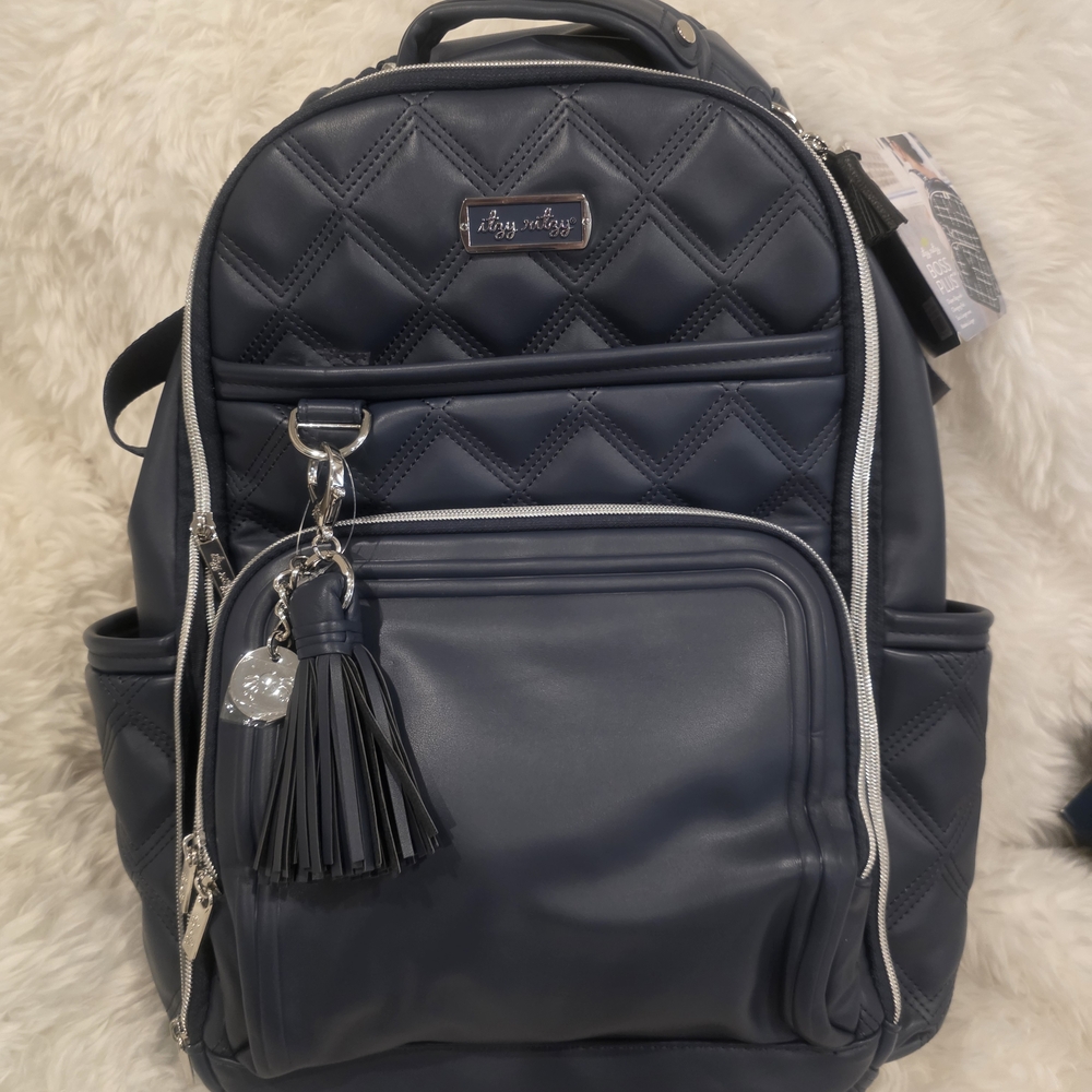 Navy Quilted Backpack with Tassel by Itzy Ritzy